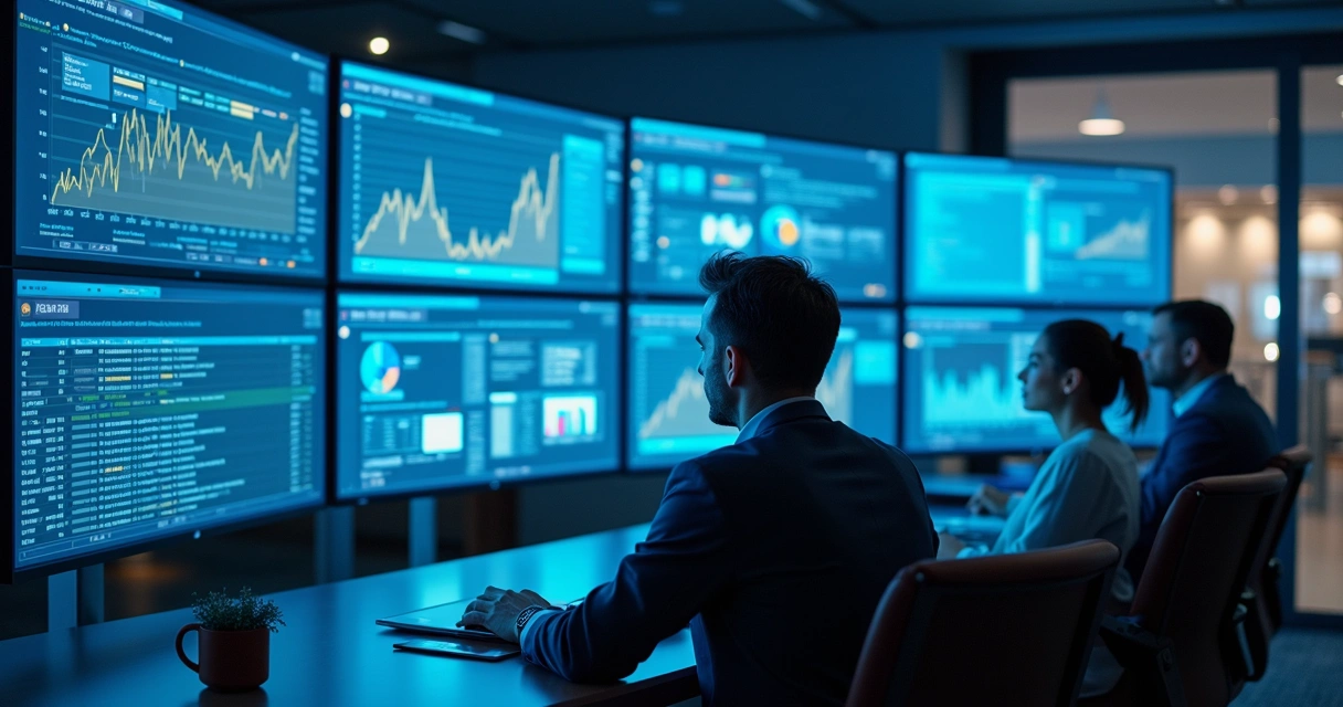 Gestor analisa monitores com dashboards de processos automatizados 