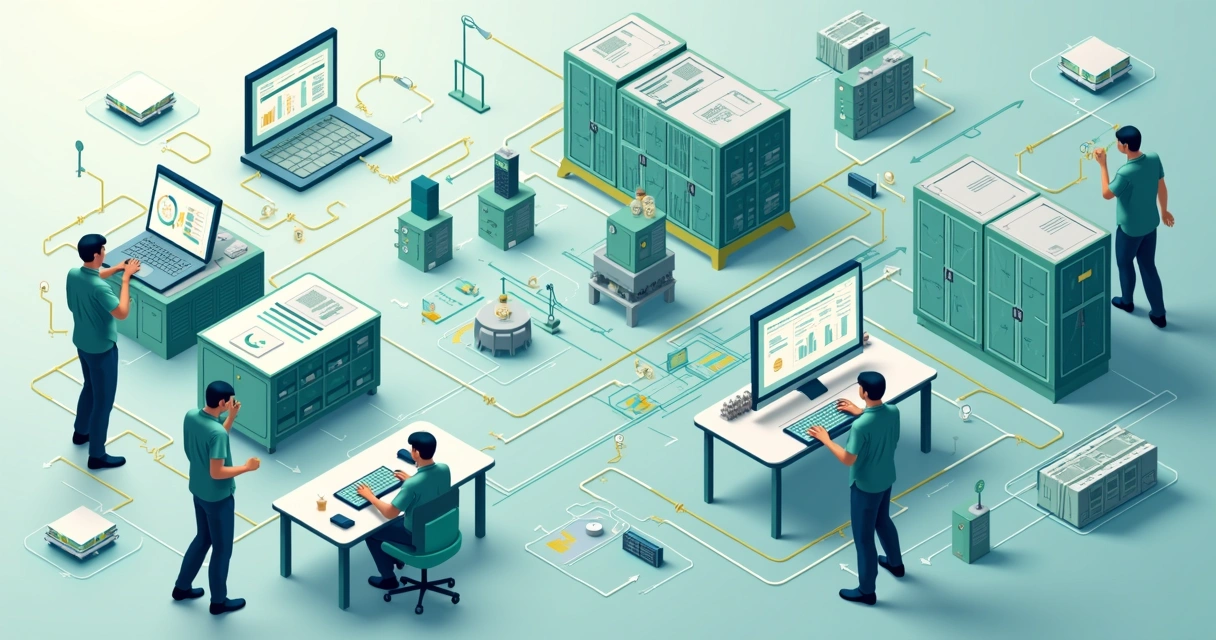 Ilustração de automação de processos empresariais 