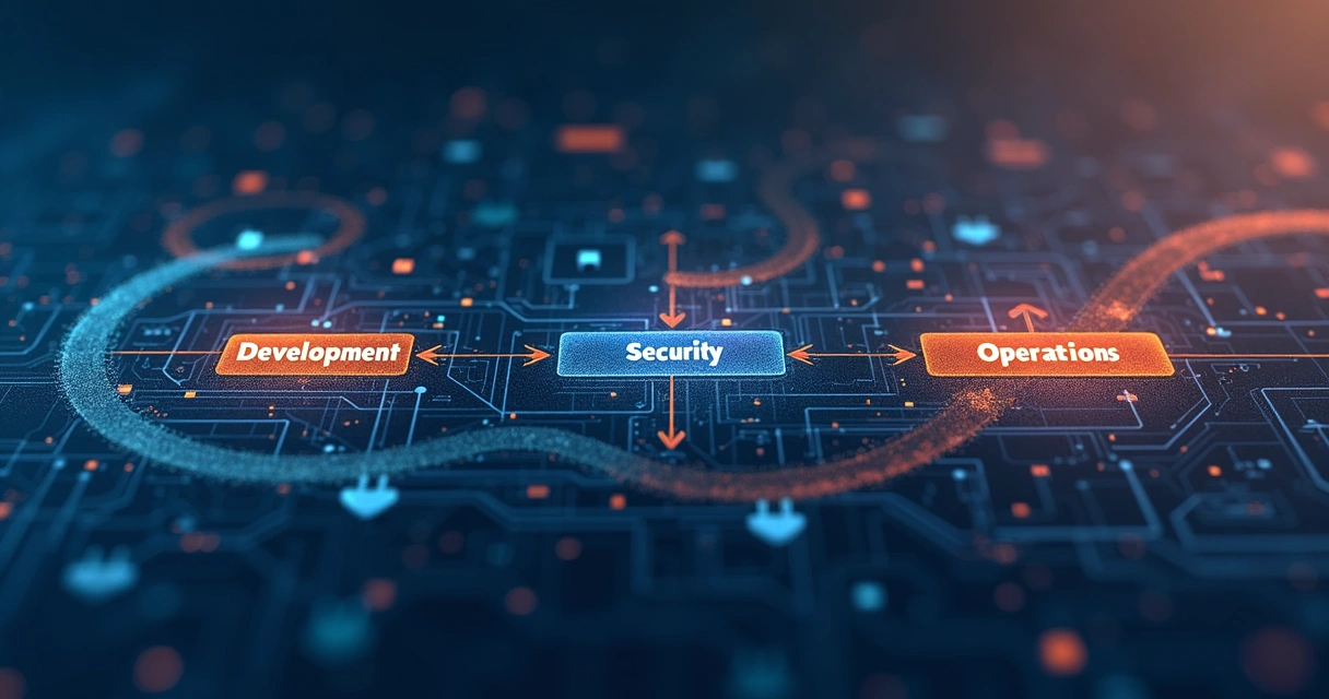 Fluxo DevSecOps reunindo desenvolvimento, segurança e operações 
