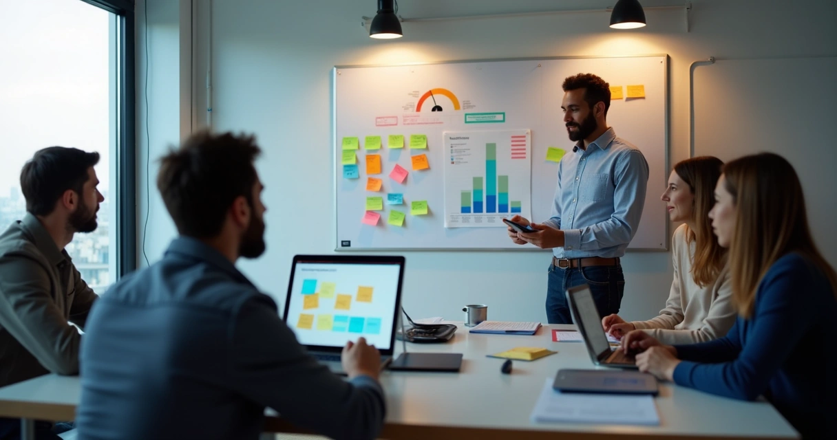 Pessoas testando um protótipo digital em diferentes dispositivos 