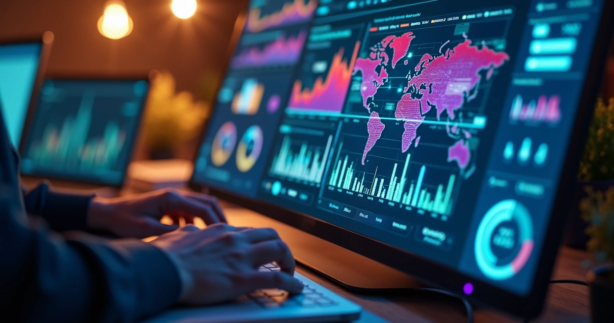 Gráficos digitais mostrando personalização em tela de computador 